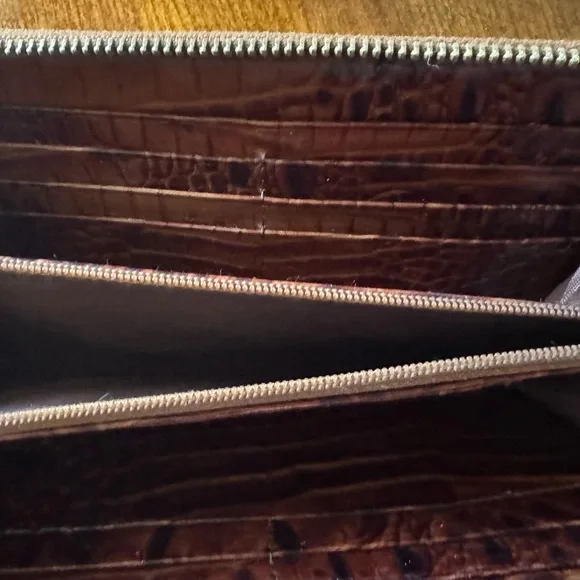 Brahmin Chestnut Croc-Embossed Leather Wristlet - Picture 2 of 8